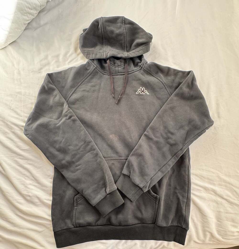 Kappa Men's Pullover Hoodie in Charcoal Grey